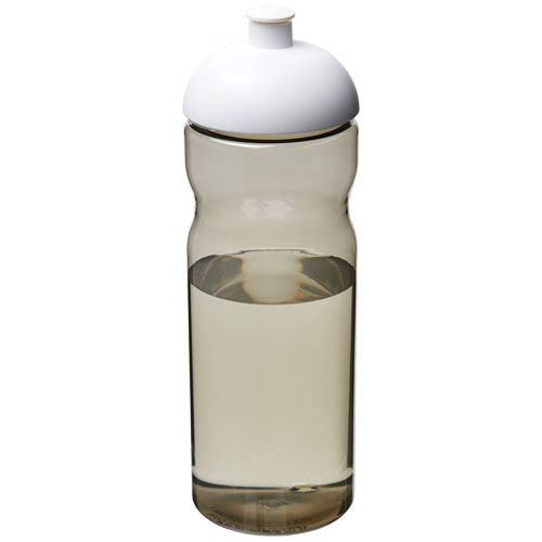 Bouteille sport publicitaire en plastique recyclé 650 ml H2O Eco Charbon et Blanc